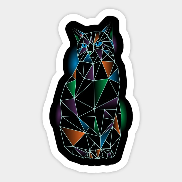 Polygonal cat Sticker by Piercek25